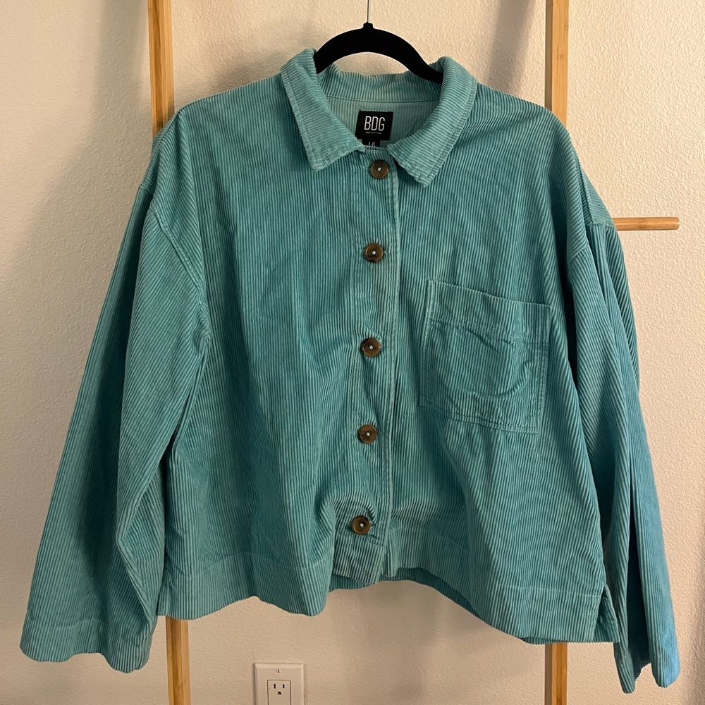 Urban Outfitters BDG courduroy shacket. Color is blue/aqua in a size large.